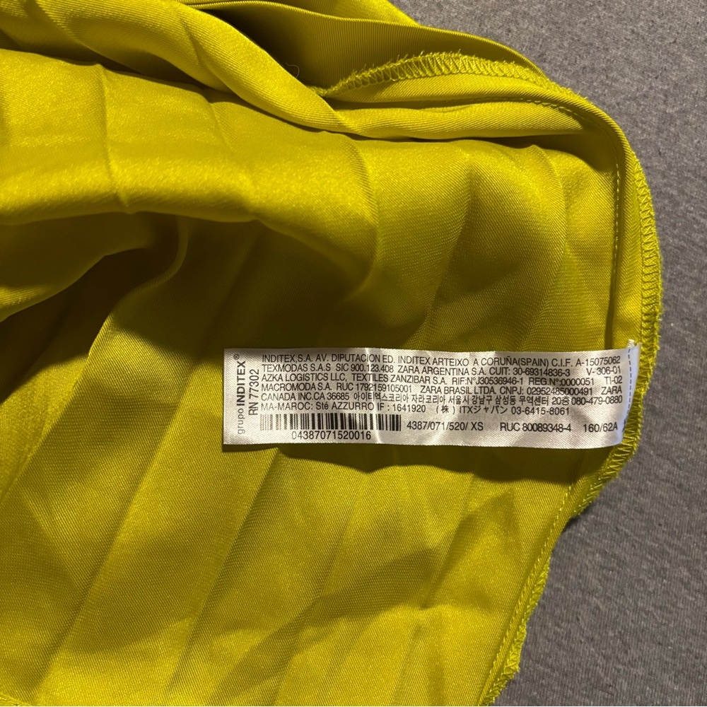 Zara limited edition neon green pleated midi skirt - Picture 14 of 15